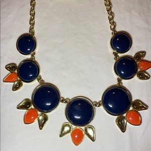 Perfect navy and orange game day necklace!